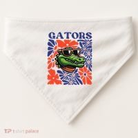 Gators Floral Retro Back To School Spirit Squad USA-Made Doggie Bandana thumb 0