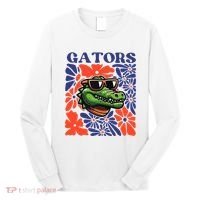 Gators Floral Retro Back To School Spirit Squad Long Sleeve Shirt thumb 0