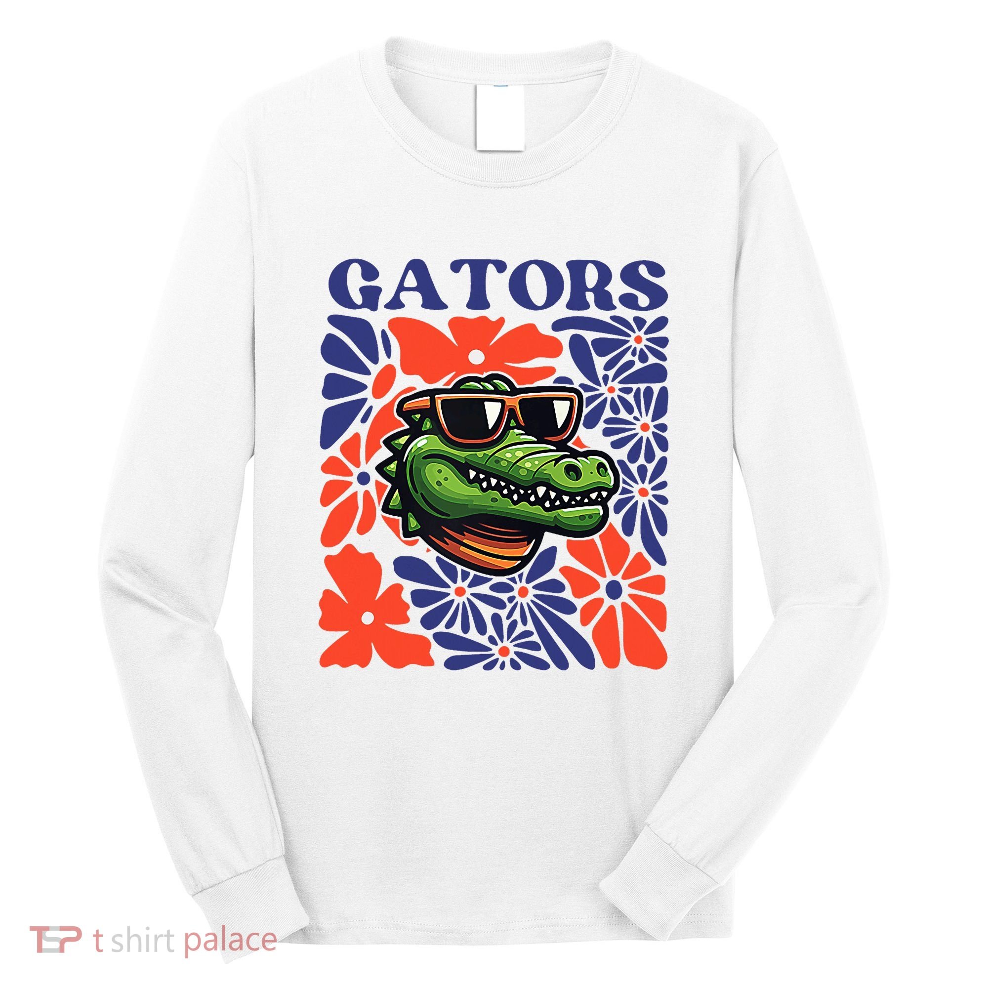 Gators Floral Retro Back To School Spirit Squad Long Sleeve Shirt