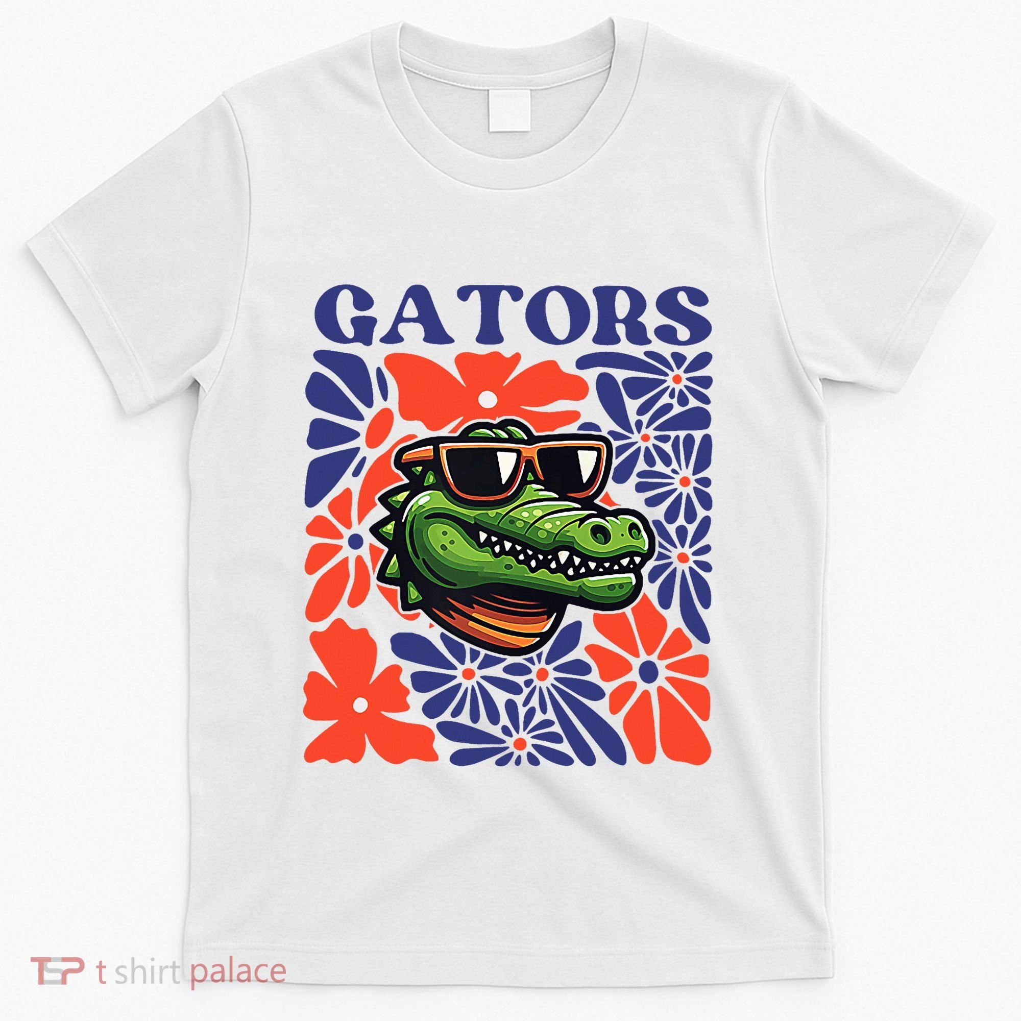 Gators Floral Retro Back To School Spirit Squad T-Shirt