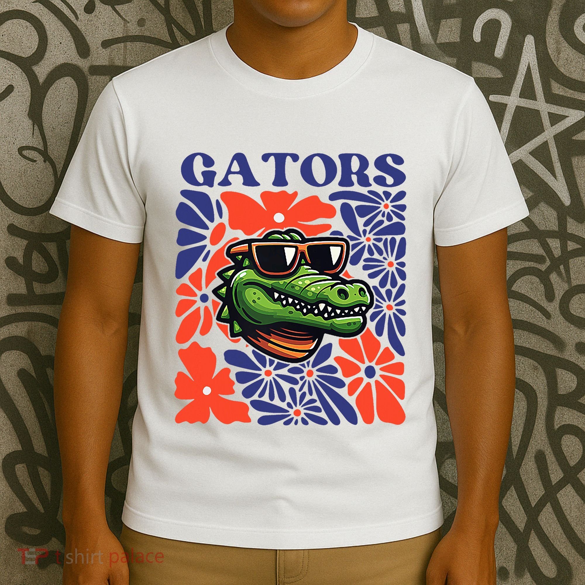 Gators Floral Retro Back To School Spirit Squad T-Shirt