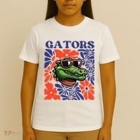 Gators Floral Retro Back To School Spirit Squad T-Shirt thumb 4