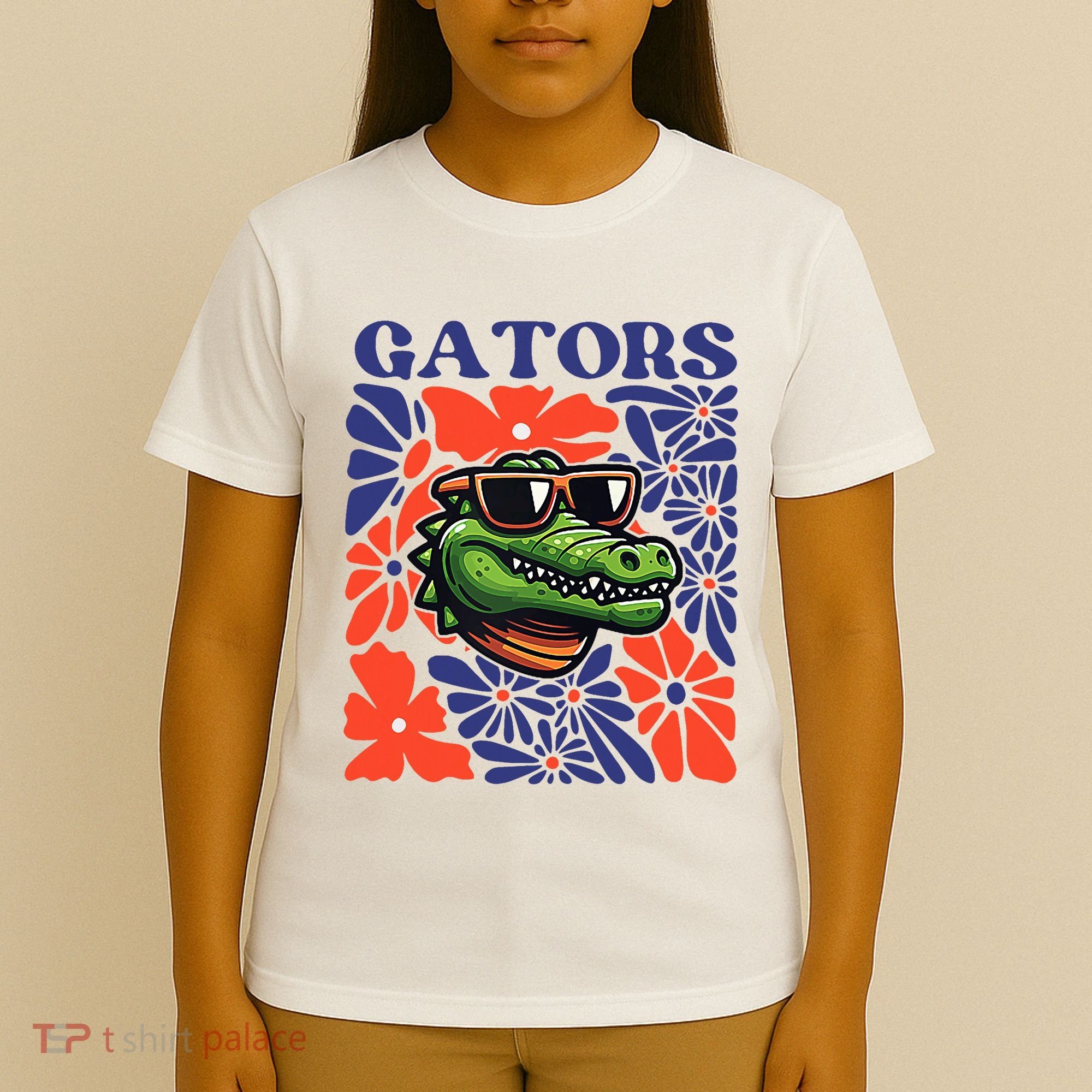 Gators Floral Retro Back To School Spirit Squad T-Shirt