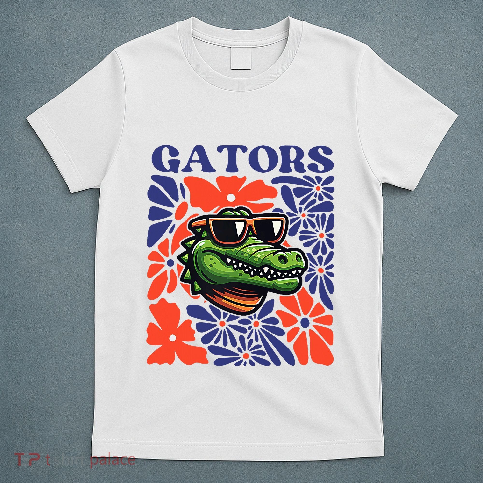 Gators Floral Retro Back To School Spirit Squad T-Shirt