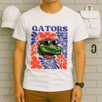 Gators Floral Retro Back To School Spirit Squad T-Shirt thumb 6