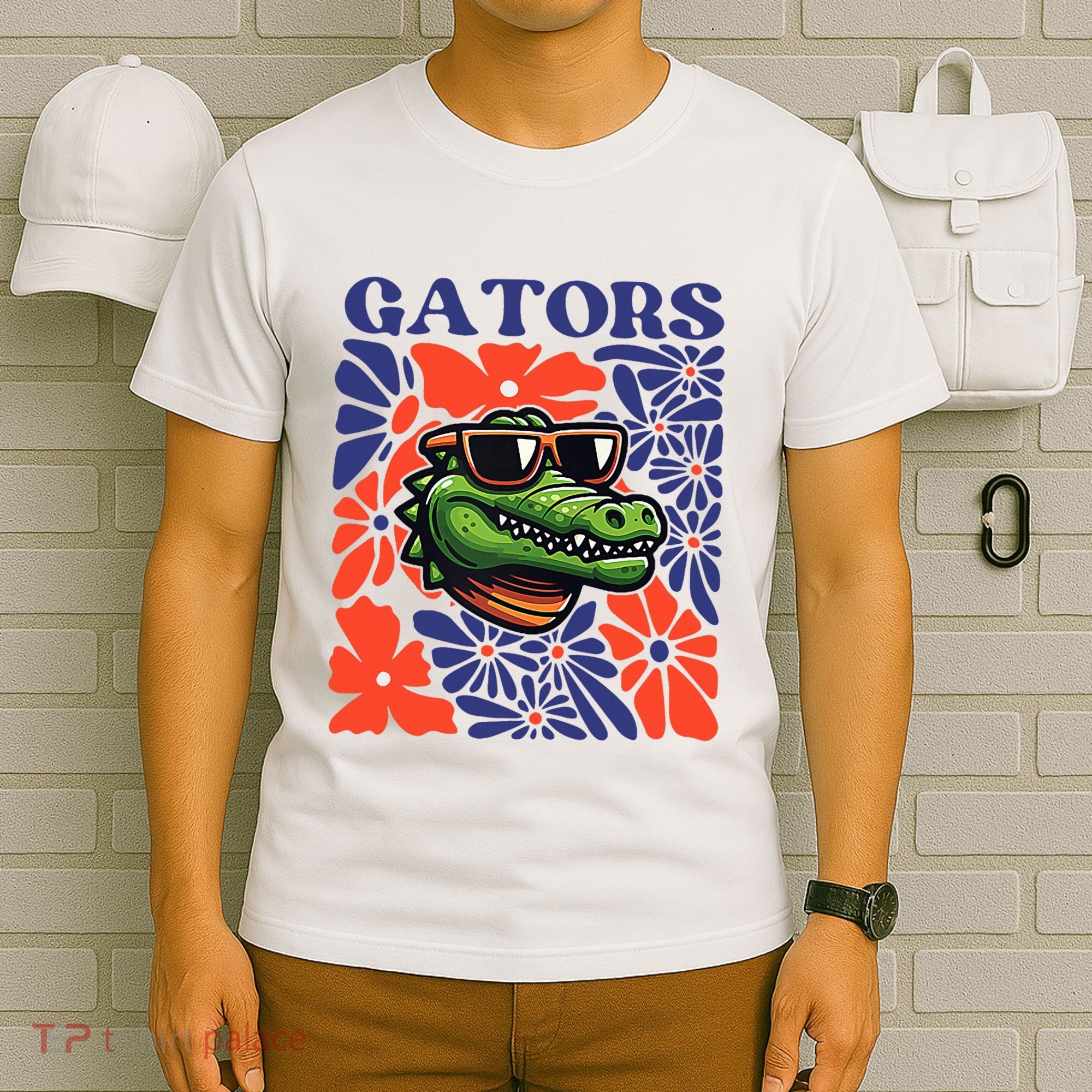 Gators Floral Retro Back To School Spirit Squad T-Shirt