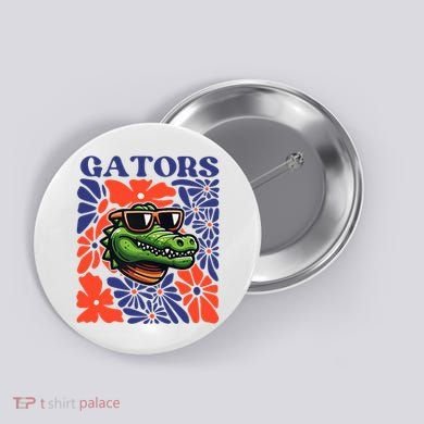 Gators Floral Retro Back To School Spirit Squad Button