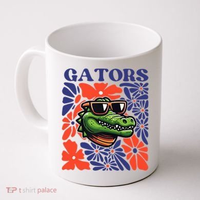 Gators Floral Retro Back To School Spirit Squad Coffee Mug