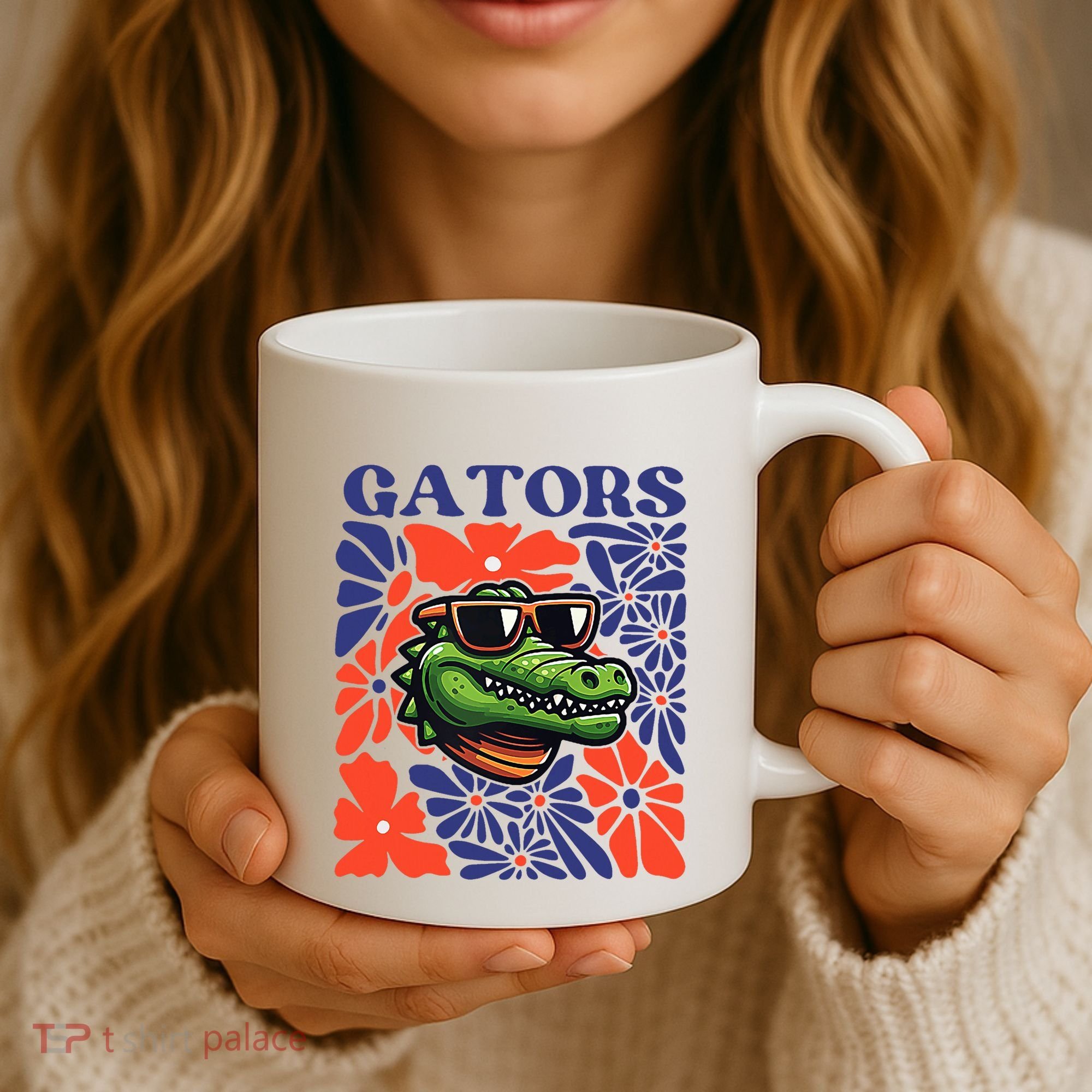 Gators Floral Retro Back To School Spirit Squad Coffee Mug
