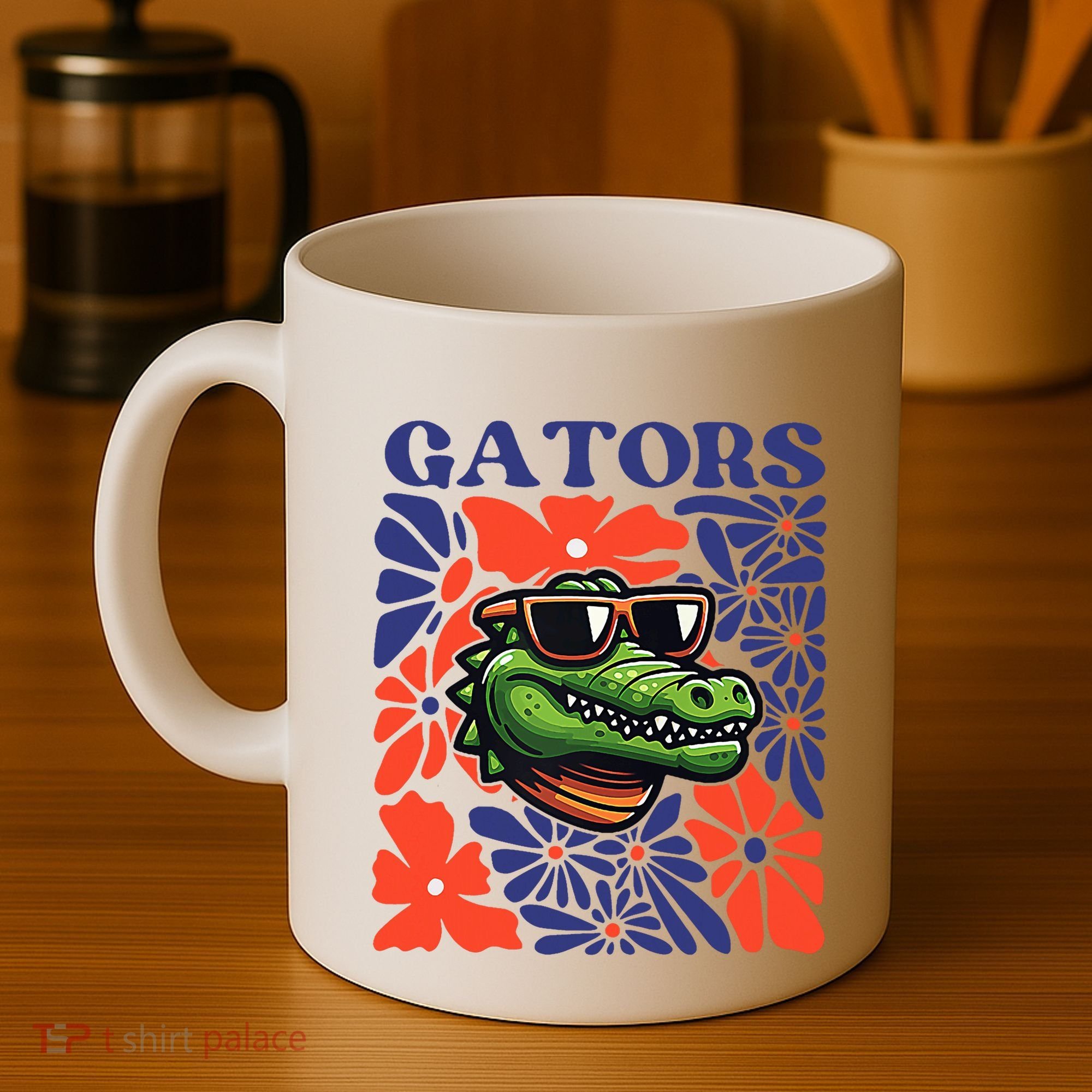 Gators Floral Retro Back To School Spirit Squad Coffee Mug