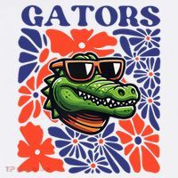 Gators Floral Retro Back To School Spirit Squad Women's Hoodie thumb 2