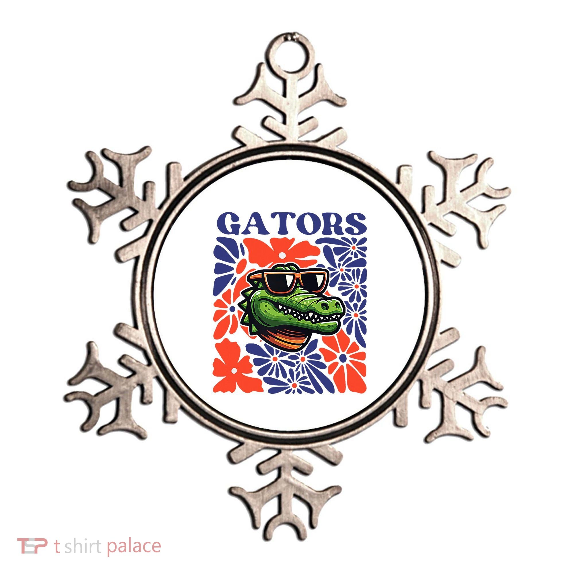 Gators Floral Retro Back To School Spirit Squad Ornament