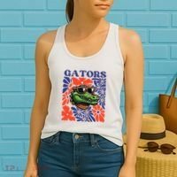 Gators Floral Retro Back To School Spirit Squad Women's Tank Top thumb 2