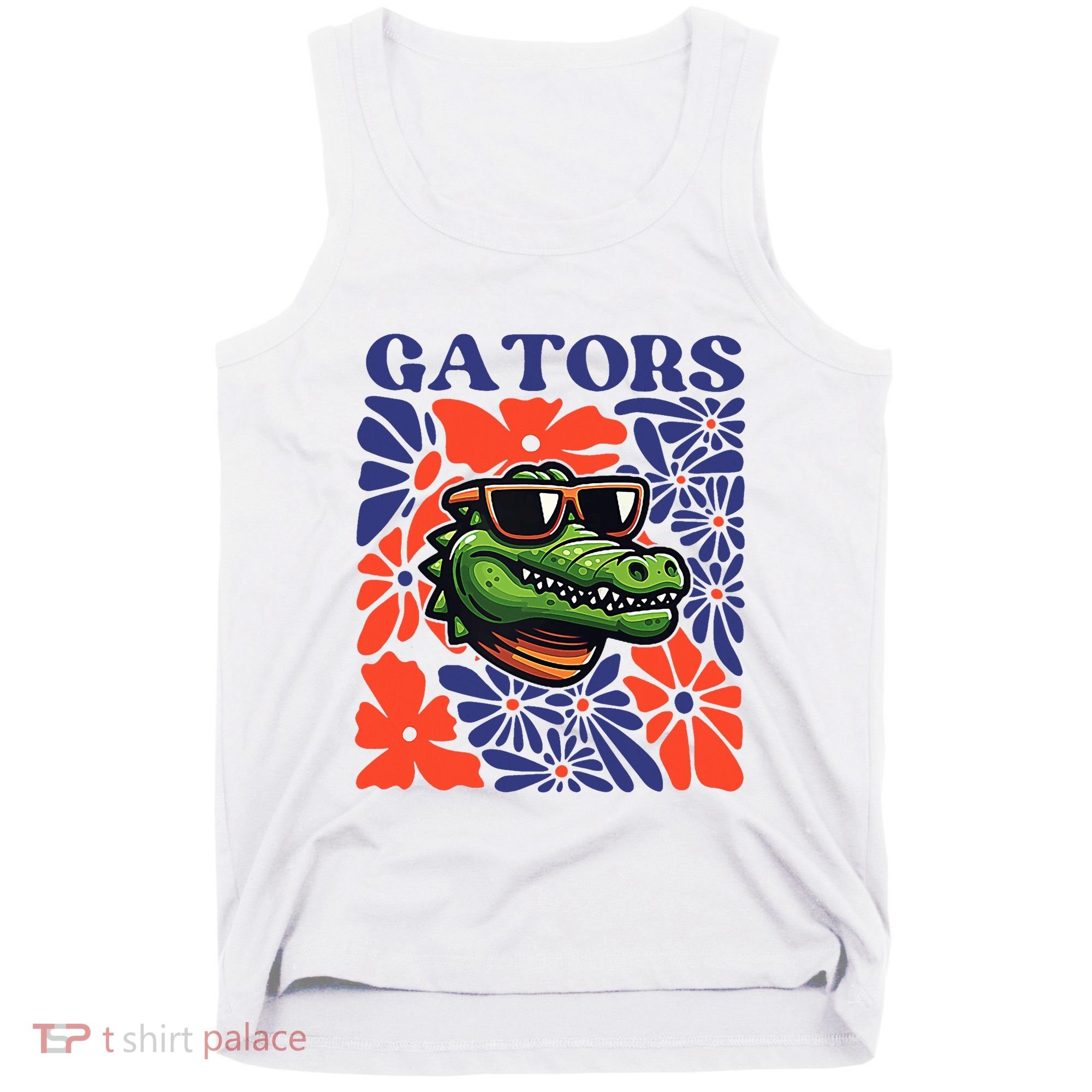 Gators Floral Retro Back To School Spirit Squad Tank Top