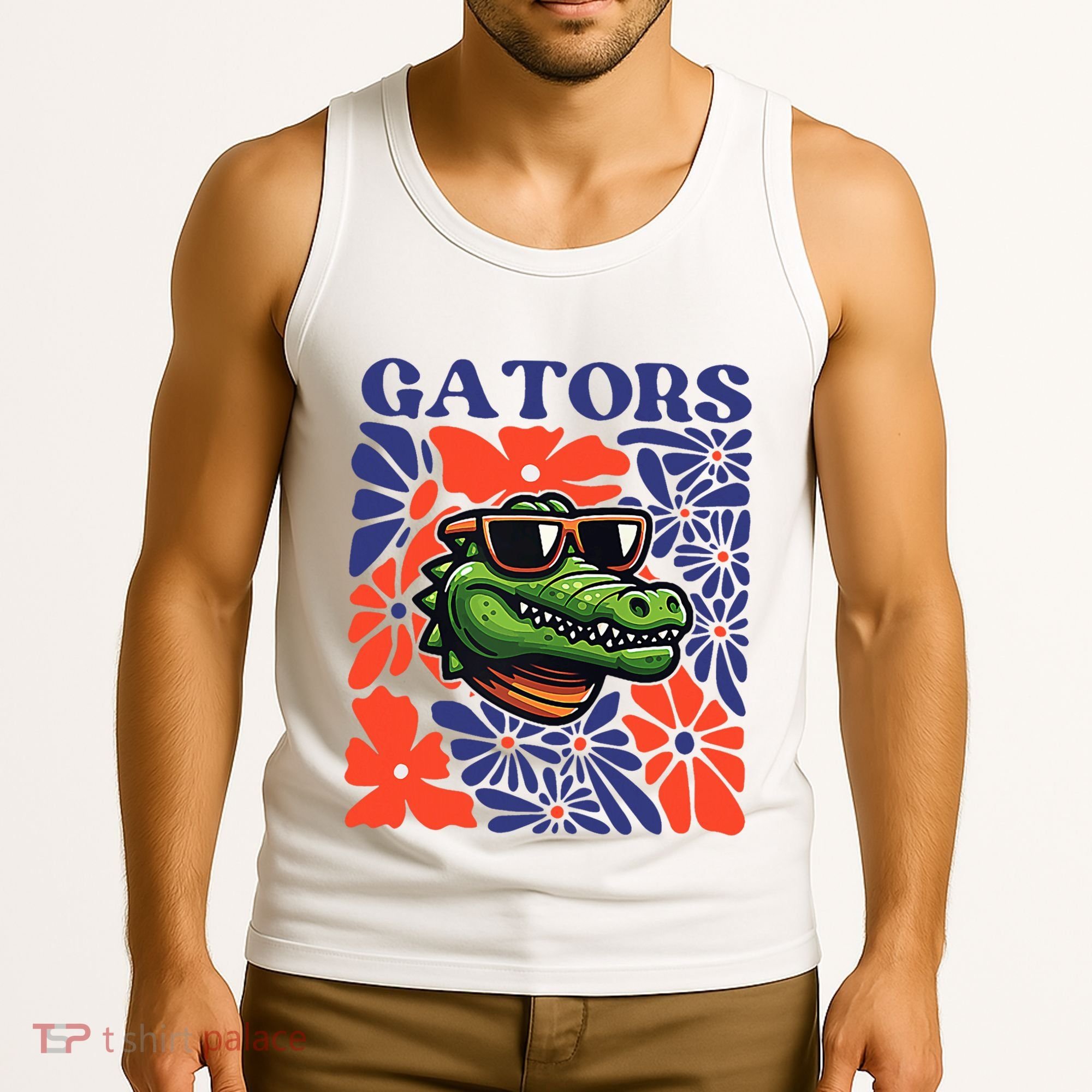 Gators Floral Retro Back To School Spirit Squad Tank Top