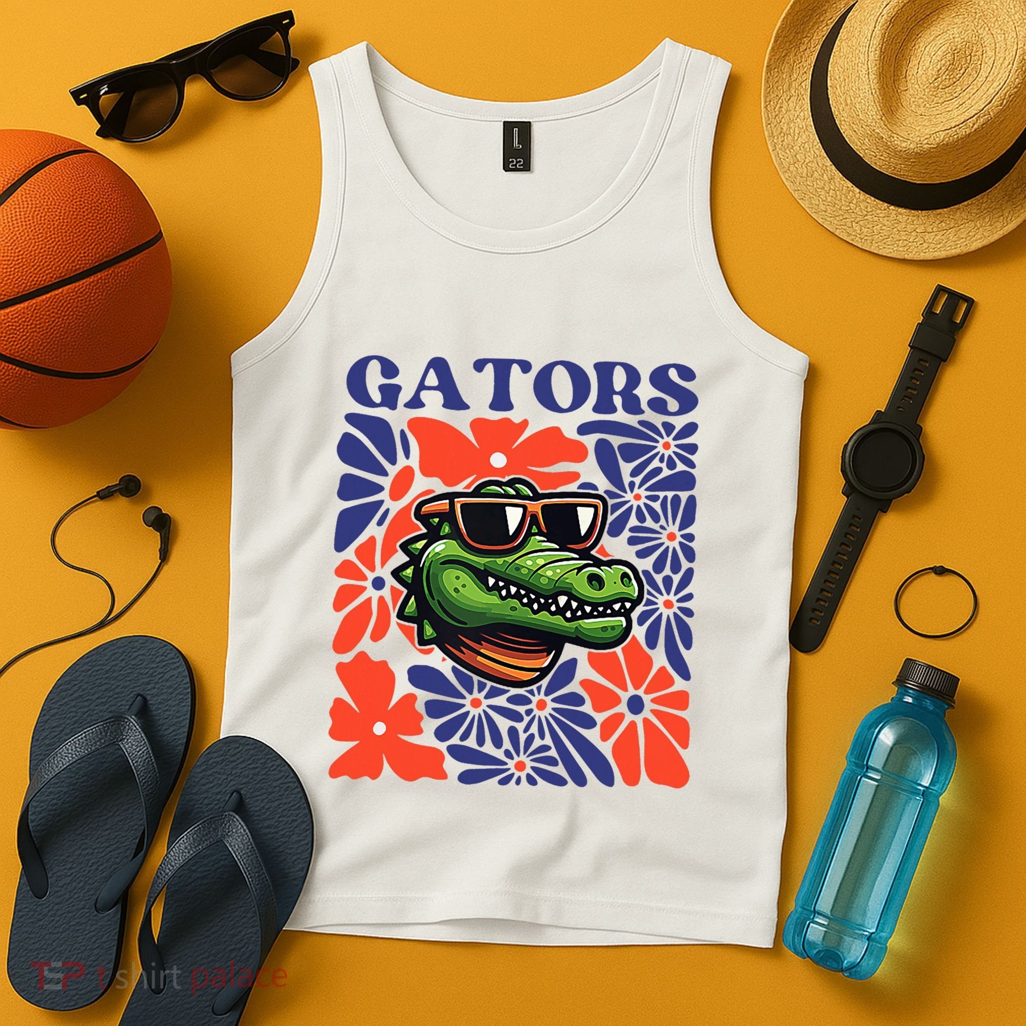 Gators Floral Retro Back To School Spirit Squad Tank Top