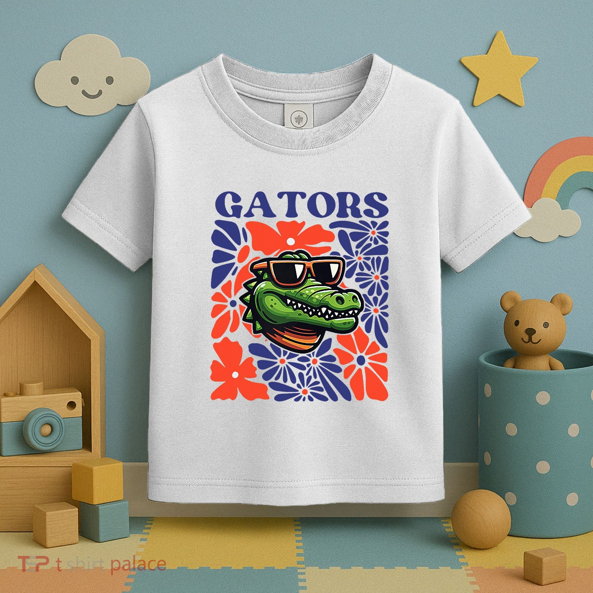 Gators Floral Retro Back To School Spirit Squad Toddler T-Shirt