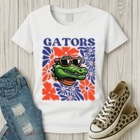 Gators Floral Retro Back To School Spirit Squad Women's T-Shirt thumb 3