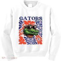 Gators Floral Retro Back To School Spirit Squad Kids Sweatshirt thumb 0
