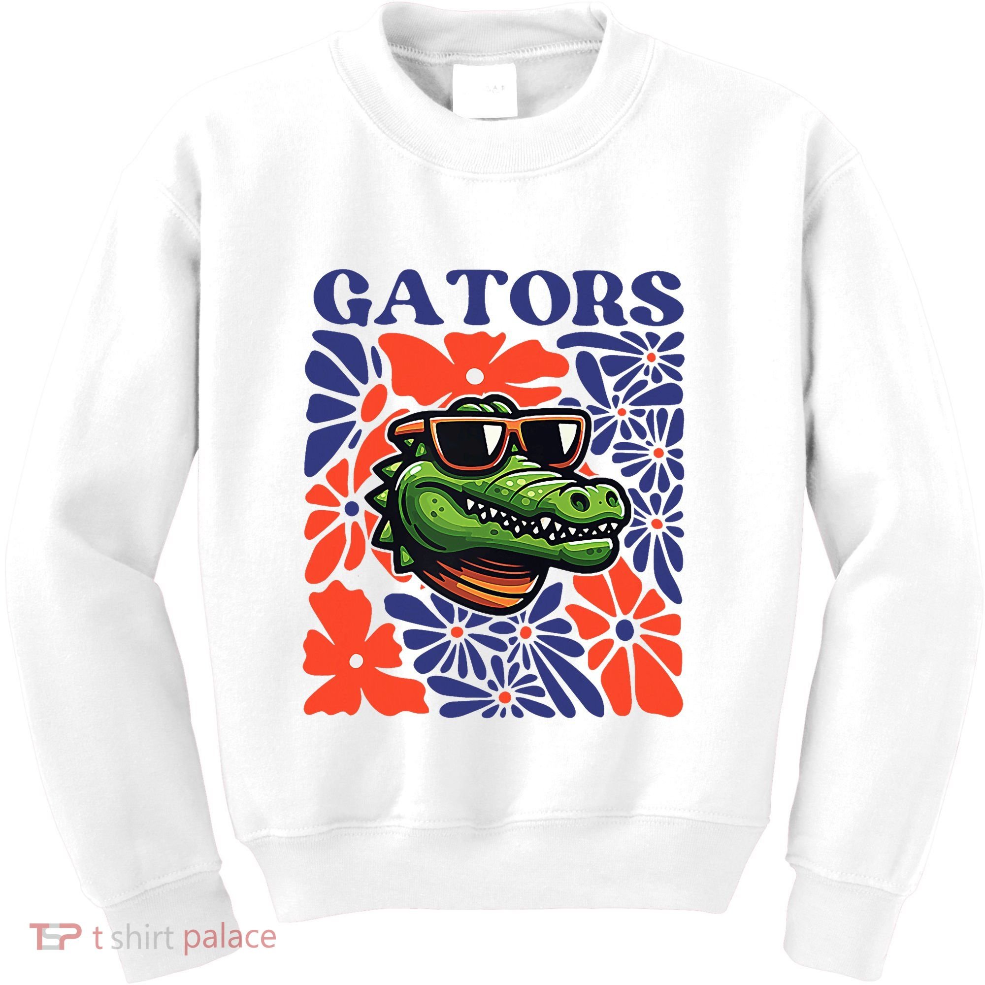 Gators Floral Retro Back To School Spirit Squad Kids Sweatshirt