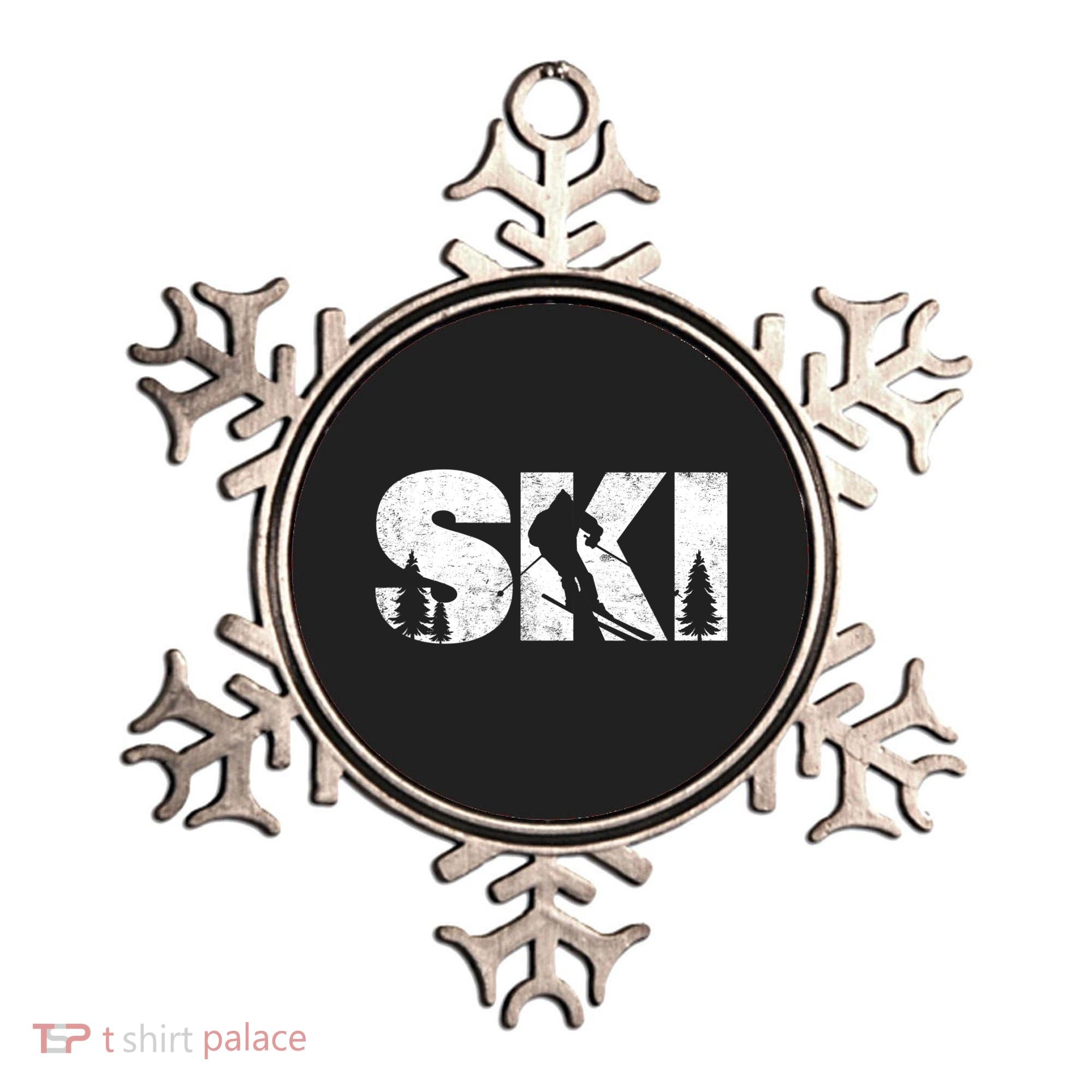 Gifts For Skiers Men Women Snow Skiing Alpine Downhill Ski TShirt Ornament