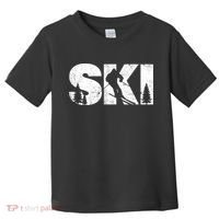 Gifts For Skiers Men Women Snow Skiing Alpine Downhill Ski TShirt Toddler T-Shirt thumb 0