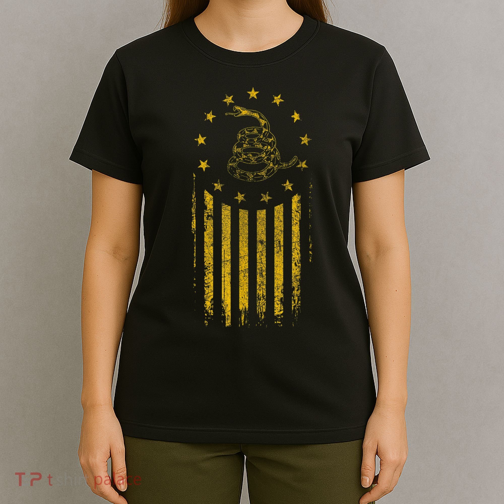 Gadsden Flag Snake Betsy Ross Flag 13 Colonies Vintage T-Shirt