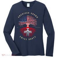 Gift For Swiss With Roots From Switzerland Women's Long Sleeve Shirt thumb 0