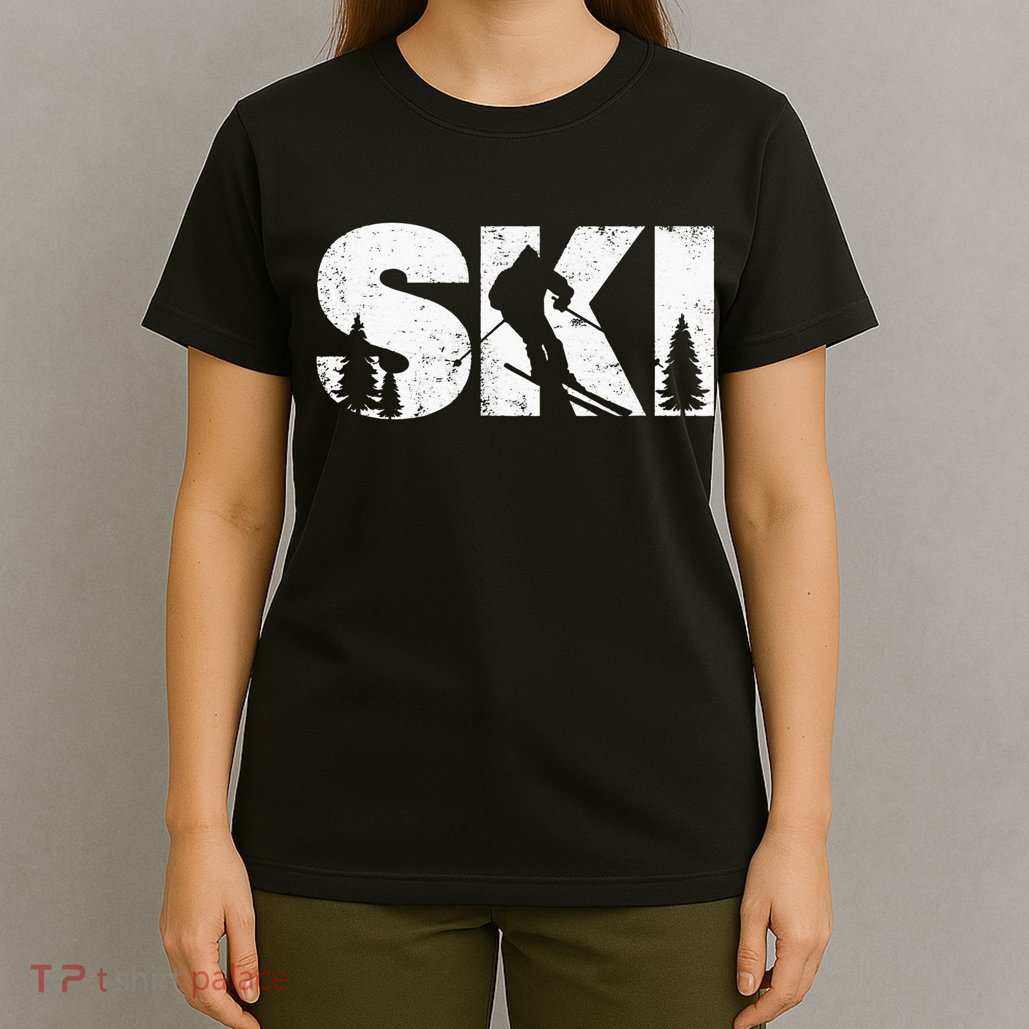 Gifts For Skiers Men Women Snow Skiing Alpine Downhill Ski T-Shirt