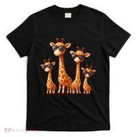 Giraffe Family Sunglasses Safari Zoo Lover Cartoon Giraffes T-Shirt thumb 0