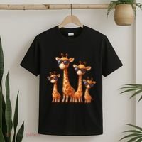 Giraffe Family Sunglasses Safari Zoo Lover Cartoon Giraffes T-Shirt thumb 2
