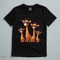 Giraffe Family Sunglasses Safari Zoo Lover Cartoon Giraffes T-Shirt thumb 5