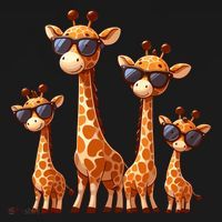 Giraffe Family Sunglasses Safari Zoo Lover Cartoon Giraffes Women's Tank Top thumb 5