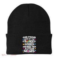God Found Strongest Women And Make Them Autism Moms Beanie thumb 0