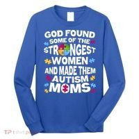 God Found Strongest Women And Make Them Autism Moms Long Sleeve Shirt thumb 0