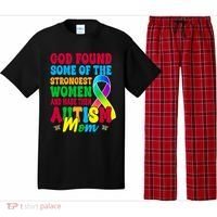 God Found Some Of The Strongest Women Autism Mom Pajama Set thumb 0