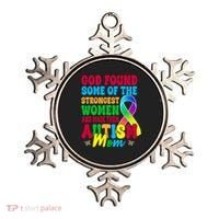 God Found Some Of The Strongest Women Autism Mom Ornament thumb 0