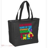God Found Some Of The Strongest Women Autism Mom Tote Bag thumb 2