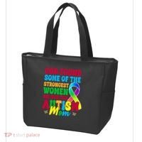 God Found Some Of The Strongest Women Autism Mom Tote Bag thumb 3