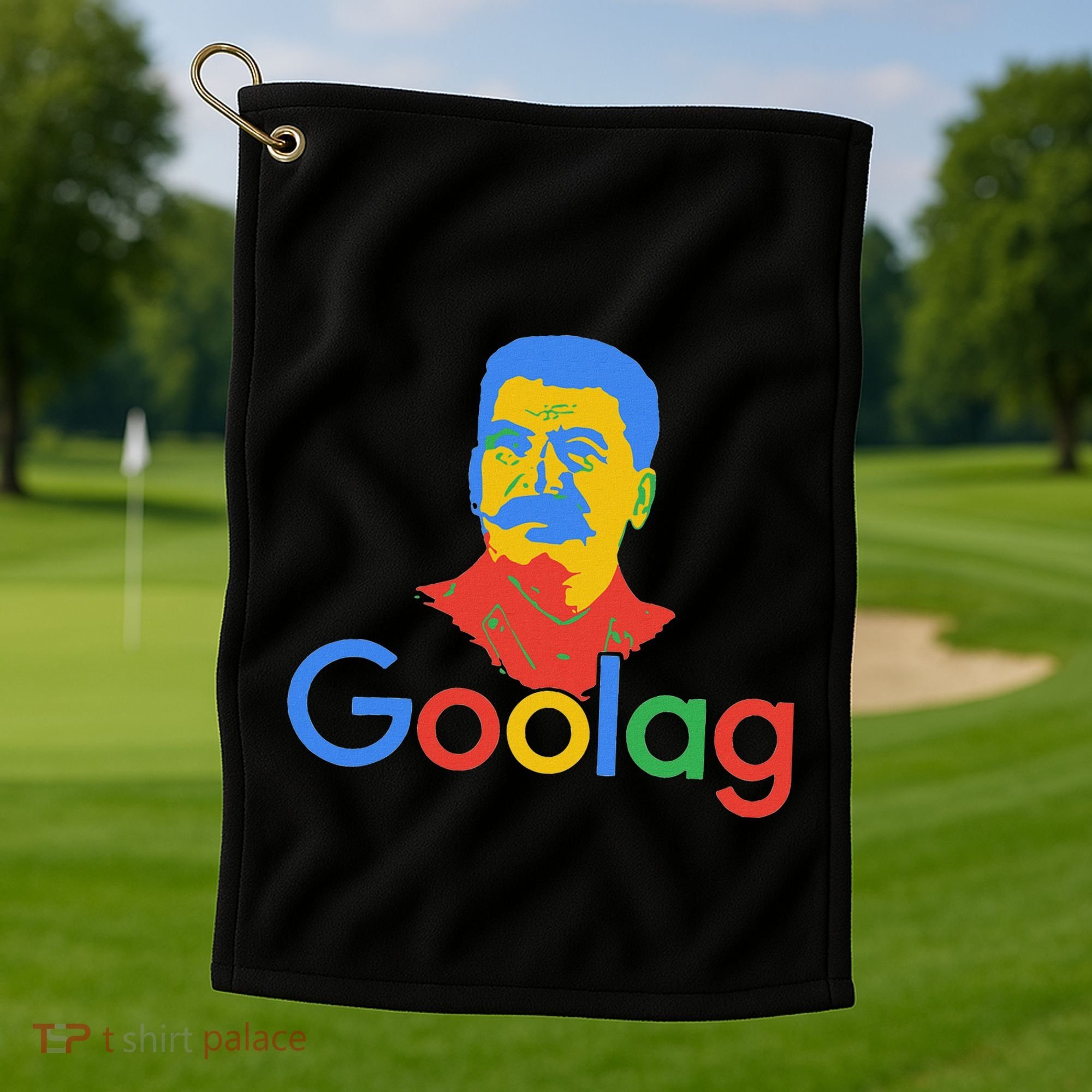 Goolag Funny Soviet Era Political Joke Free Speech Stalin Golf Towel