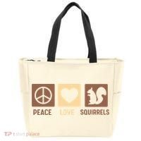 Gift For Squirrel Lovers Cute Gift Peace Love Squirrels Gift Tote Bag thumb 0