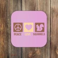 Gift For Squirrel Lovers Cute Gift Peace Love Squirrels Gift Coaster thumb 0