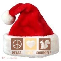 Gift For Squirrel Lovers Cute Gift Peace Love Squirrels Gift Santa Hat thumb 0