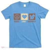 Gift For Squirrel Lovers Cute Gift Peace Love Squirrels Gift T-Shirt thumb 0