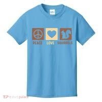 Gift For Squirrel Lovers Cute Gift Peace Love Squirrels Gift Kids T-Shirt thumb 0
