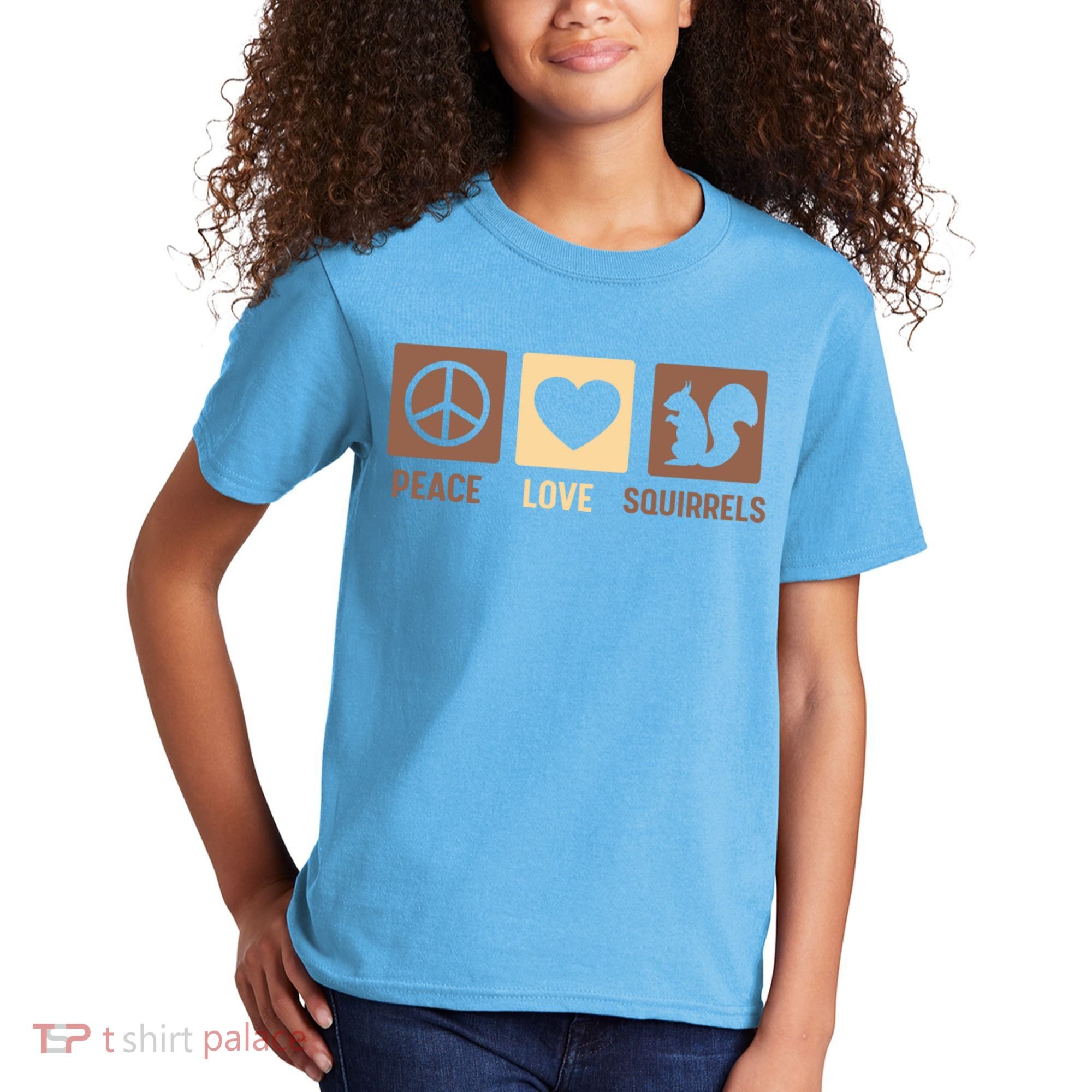 Gift For Squirrel Lovers Cute Gift Peace Love Squirrels Gift Kids T-Shirt