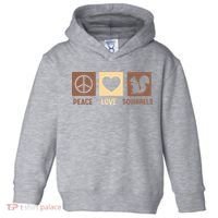 Gift For Squirrel Lovers Cute Gift Peace Love Squirrels Gift Toddler Hoodie thumb 0