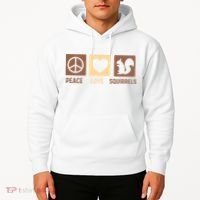 Gift For Squirrel Lovers Cute Gift Peace Love Squirrels Gift Hoodie thumb 2