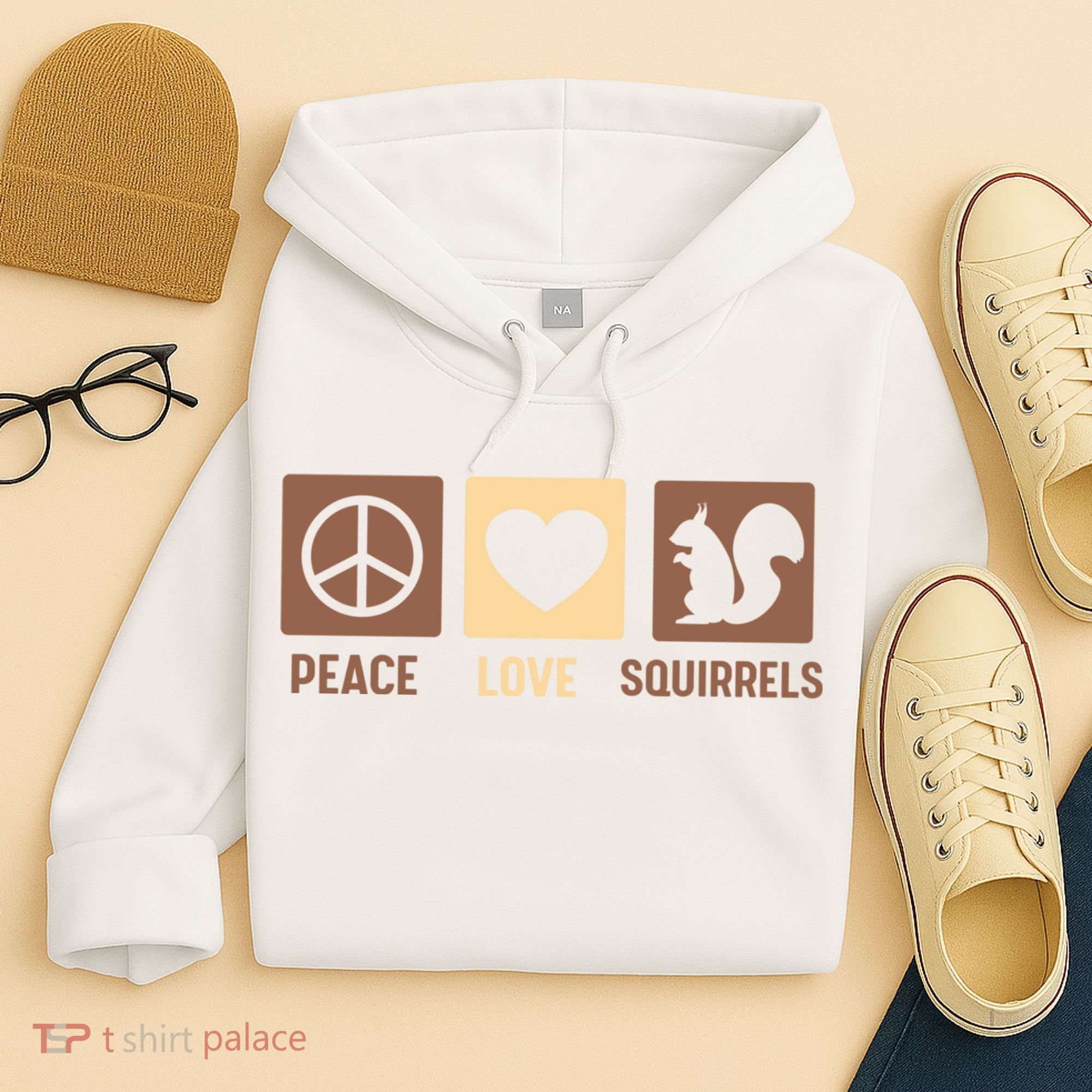 Gift For Squirrel Lovers Cute Gift Peace Love Squirrels Gift Hoodie