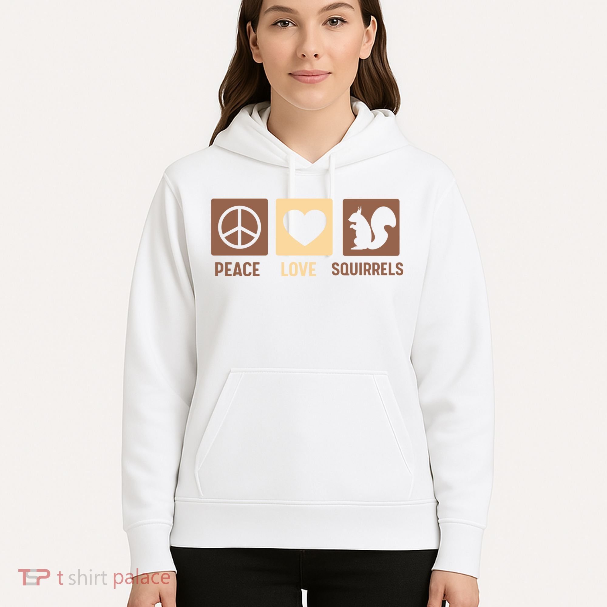 Gift For Squirrel Lovers Cute Gift Peace Love Squirrels Gift Hoodie